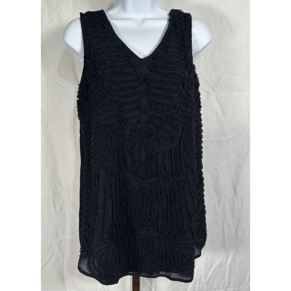 Coldwater Creek Women’s Black V-Neck Sleeveless Blouse Size M